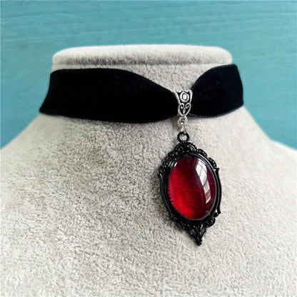 Gothic Velvet Necklace Pendant