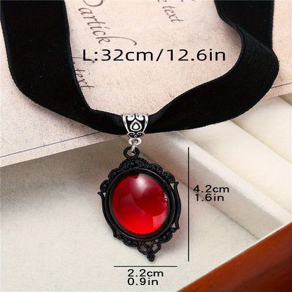 Gothic Velvet Necklace Pendant