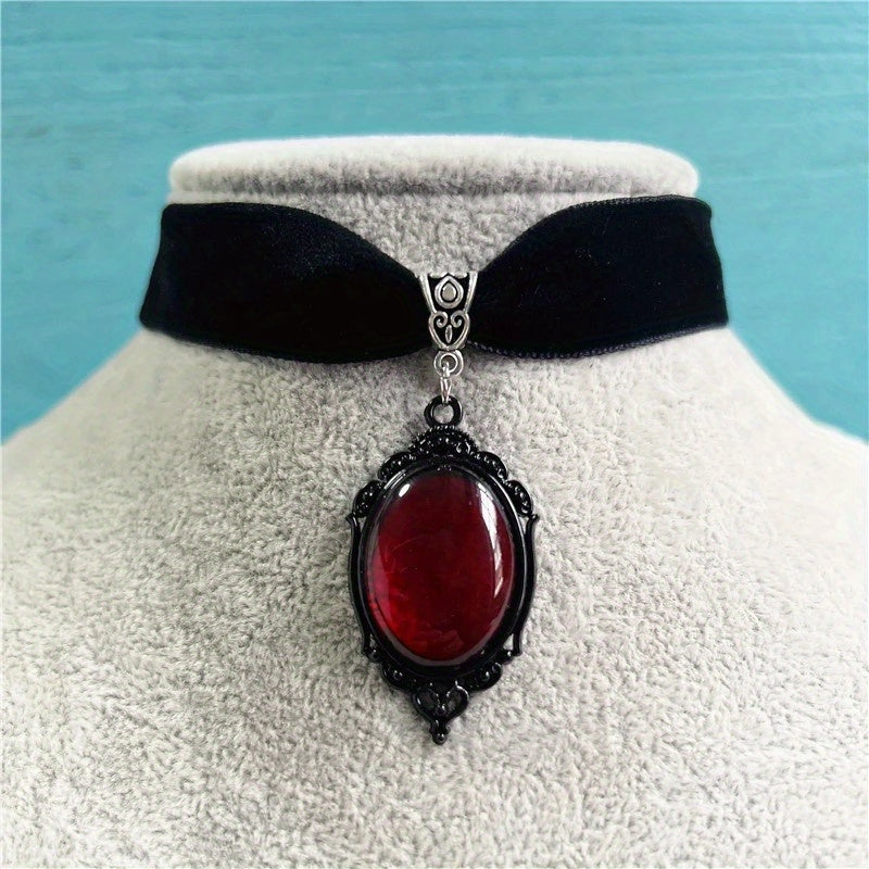 Gothic Velvet Necklace Pendant