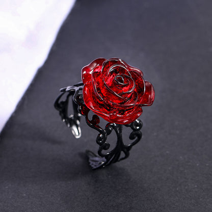 Gothic Red Flower Ring Wizardry