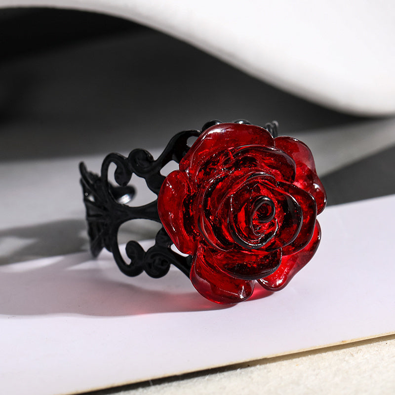 Gothic Red Flower Ring Wizardry