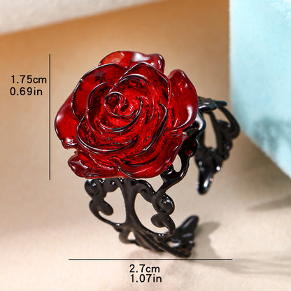 Gothic Red Flower Ring Wizardry