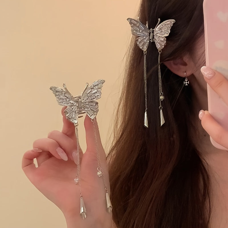 Exquisite Butterfly Rhinestone Hair Clip