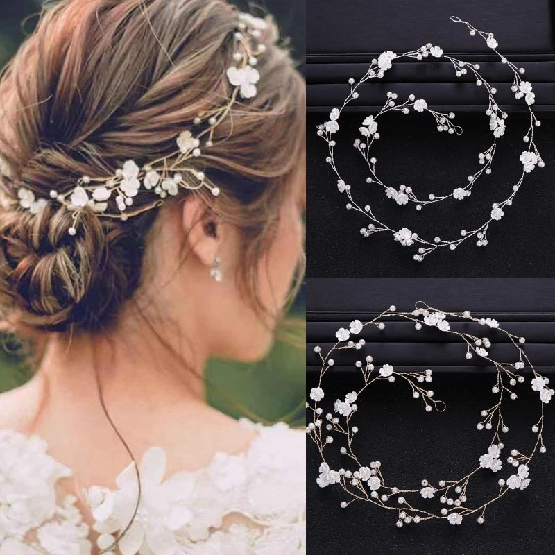 Pearl Flower Hair Vine HeadBand