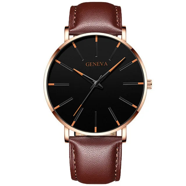 Geneva Black Stainless Steel Quartz