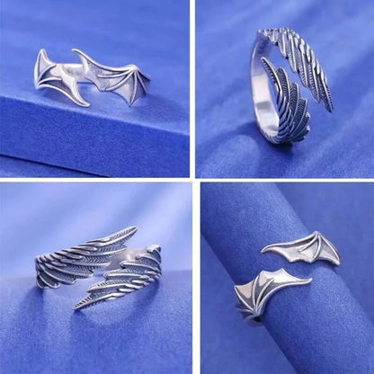 Vintage Angel Wing Demon Eye Ring