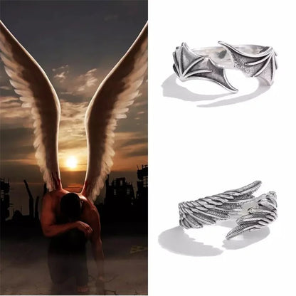 Vintage Angel Wing Demon Eye Ring