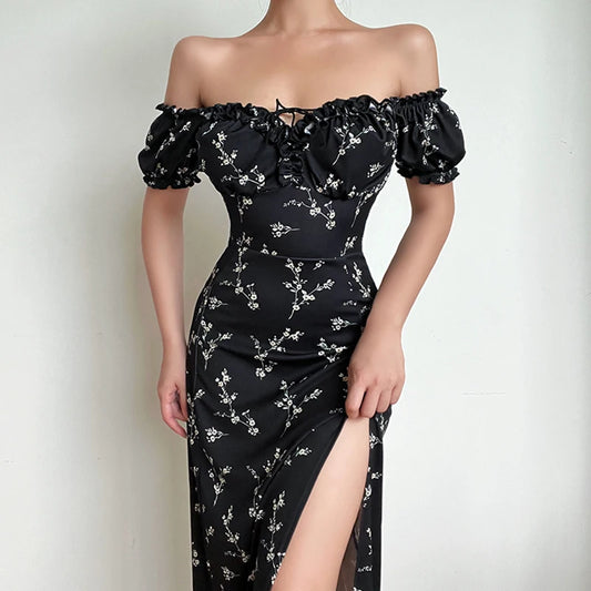 Floral Off Shoulder Mid Dress