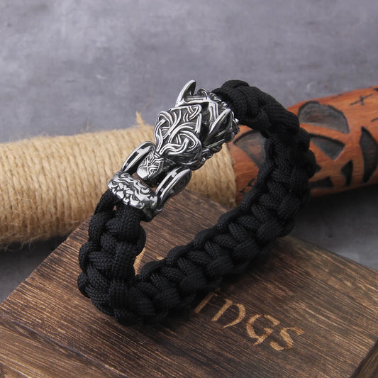 Rock Viking Wolf Bracelet