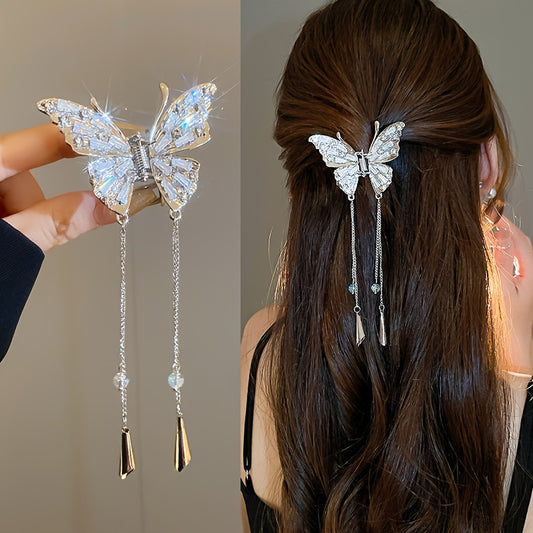 Exquisite Butterfly Rhinestone Hair Clip